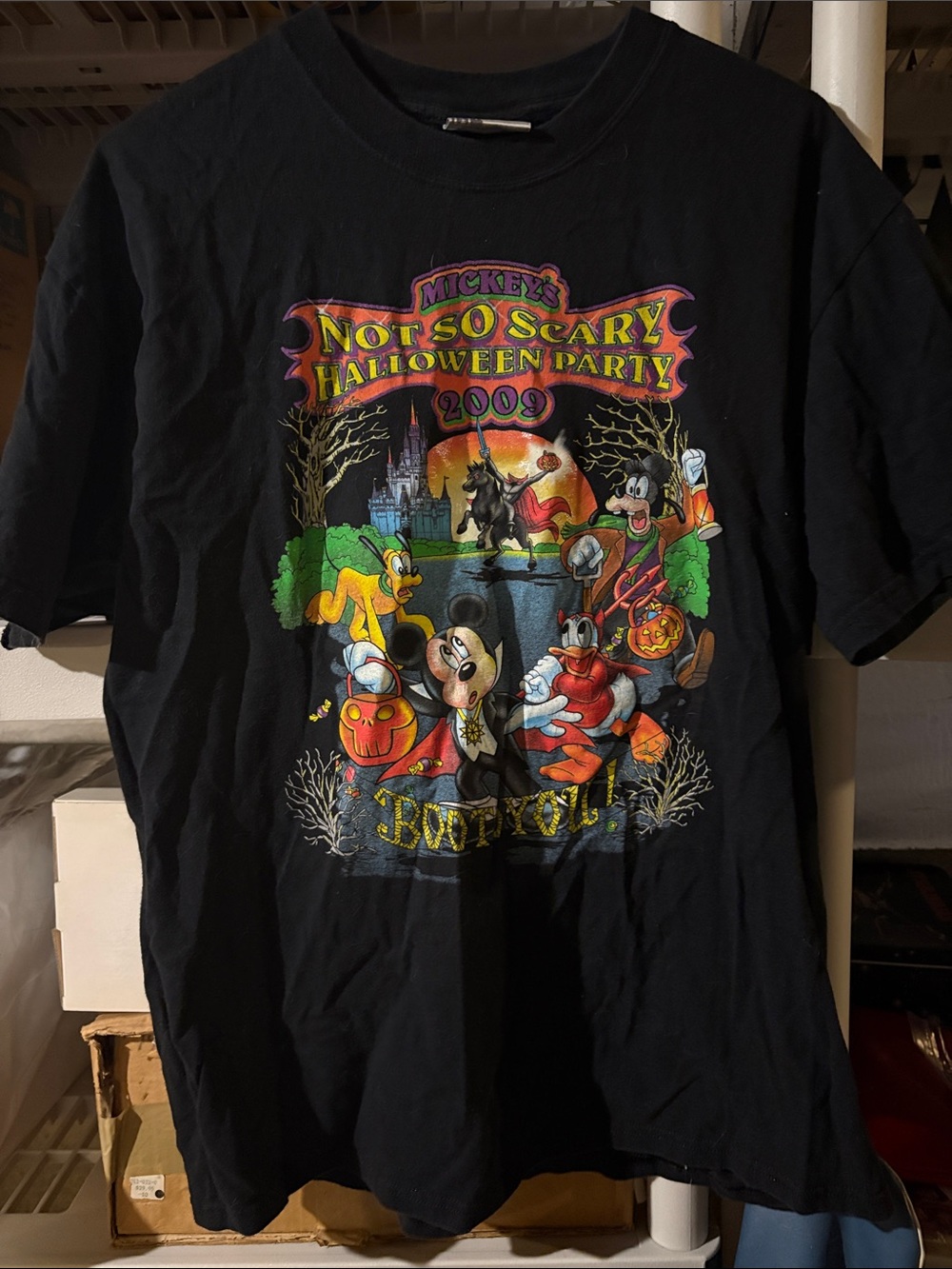 Disney Black MNSSHP Short Sleeve Tee with Colorful Halloween Graphic
